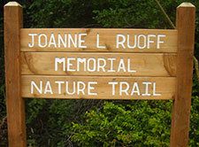 Photo of Joanne L. Ruoffe Memorial Nature Trail sign